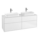 Villeroy & Boch Finion vanity unit with 4 pull-out compartments for 2 countertop basins