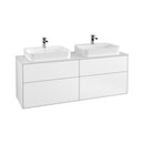 Villeroy & Boch Finion vanity unit with 4 pull-out compartments for 2 countertop basins