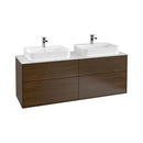 Villeroy & Boch Finion vanity unit with 4 pull-out compartments for 2 countertop basins