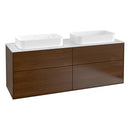 Villeroy & Boch Finion vanity unit with 4 pull-out compartments for 2 countertop basins