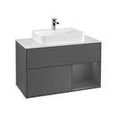 Villeroy & Boch Finion vanity unit with 3 pull-out compartments for countertop basins, rack element right