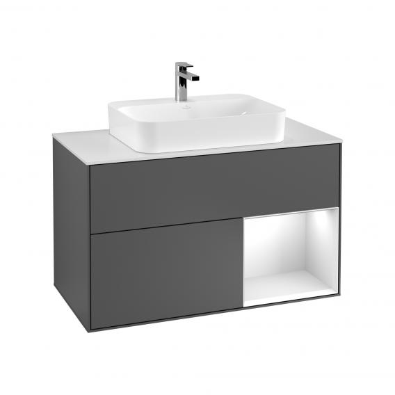 Villeroy & Boch Finion vanity unit with 3 pull-out compartments for countertop basins, rack element right