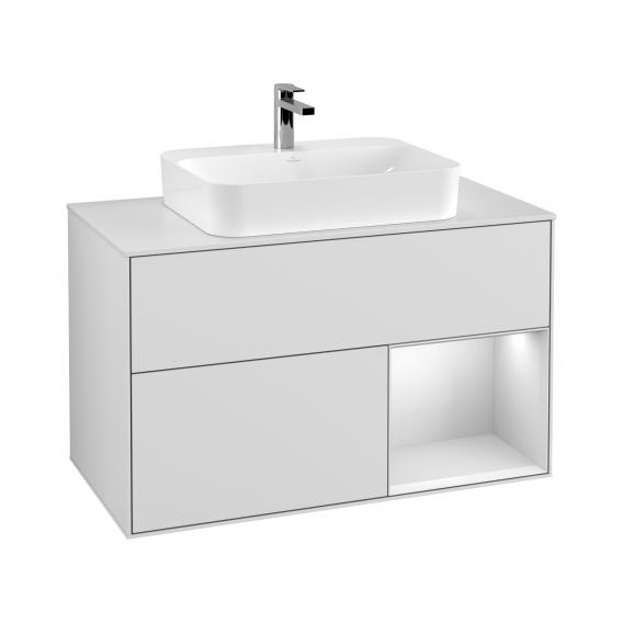 Villeroy & Boch Finion vanity unit with 3 pull-out compartments for countertop basins, rack element right