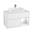 Villeroy & Boch Finion vanity unit with 3 pull-out compartments for countertop basins, rack element right