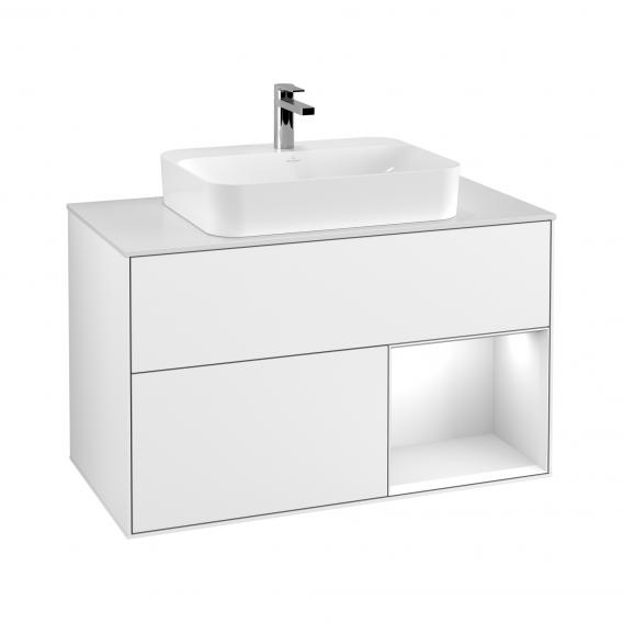 Villeroy & Boch Finion vanity unit with 3 pull-out compartments for countertop basins, rack element right