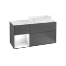 Villeroy & Boch Finion vanity unit with 3 pull-out compartments for countertop basins, rack element left