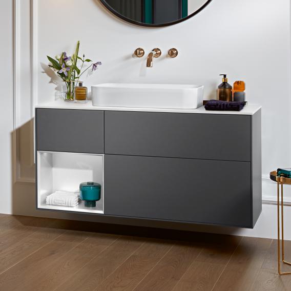 Villeroy & Boch Finion vanity unit with 3 pull-out compartments for countertop basins, rack element left