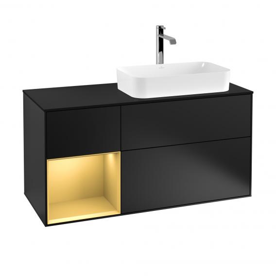 Villeroy & Boch Finion vanity unit with 3 pull-out compartments for countertop basins, rack element left