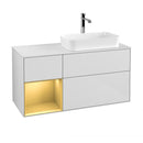 Villeroy & Boch Finion vanity unit with 3 pull-out compartments for countertop basins, rack element left