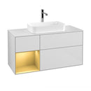 Villeroy & Boch Finion vanity unit with 3 pull-out compartments for countertop basins, rack element left
