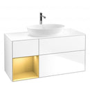 Villeroy & Boch Finion vanity unit for countertop washbasin with 3 pull-out compartments, rack element left
