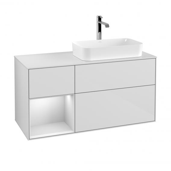 Villeroy & Boch Finion vanity unit with 3 pull-out compartments for countertop basins, rack element left