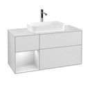 Villeroy & Boch Finion vanity unit with 3 pull-out compartments for countertop basins, rack element left
