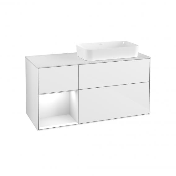 Villeroy & Boch Finion vanity unit with 3 pull-out compartments for countertop basins, rack element left