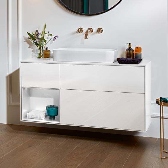 Villeroy & Boch Finion vanity unit with 3 pull-out compartments for countertop basins, rack element left