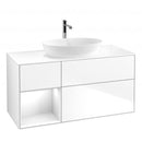 Villeroy & Boch Finion vanity unit for countertop washbasin with 3 pull-out compartments, rack element left