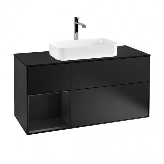 Villeroy & Boch Finion vanity unit with 3 pull-out compartments for countertop basins, rack element left