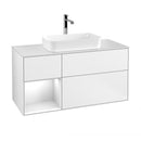 Villeroy & Boch Finion vanity unit with 3 pull-out compartments for countertop basins, rack element left