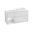 Villeroy & Boch Finion vanity unit with 3 pull-out compartments for countertop basins, rack element left