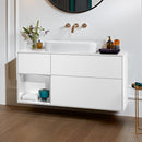 Villeroy & Boch Finion vanity unit with 3 pull-out compartments for countertop basins, rack element left