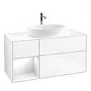 Villeroy & Boch Finion vanity unit for countertop washbasin with 3 pull-out compartments, rack element left