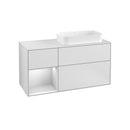 Villeroy & Boch Finion vanity unit with 3 pull-out compartments for countertop basins, rack element left