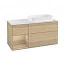 Villeroy & Boch Finion vanity unit with 3 pull-out compartments for countertop basins, rack element left