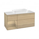 Villeroy & Boch Finion vanity unit with 3 pull-out compartments for countertop basins, rack element left