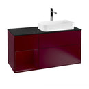 Villeroy & Boch Finion vanity unit with 3 pull-out compartments for countertop basins, rack element left