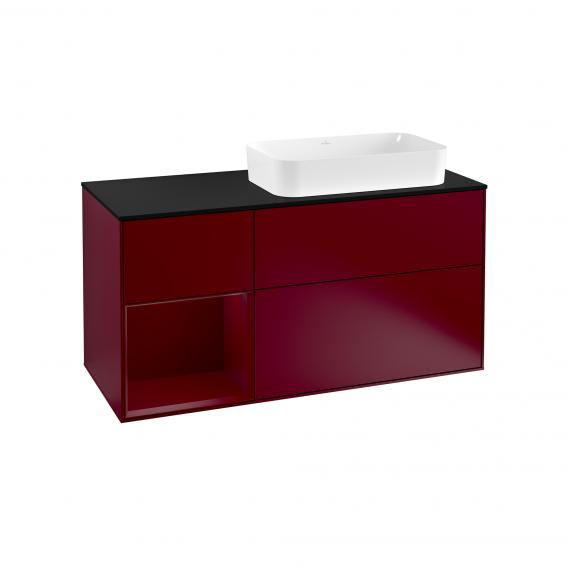 Villeroy & Boch Finion vanity unit with 3 pull-out compartments for countertop basins, rack element left
