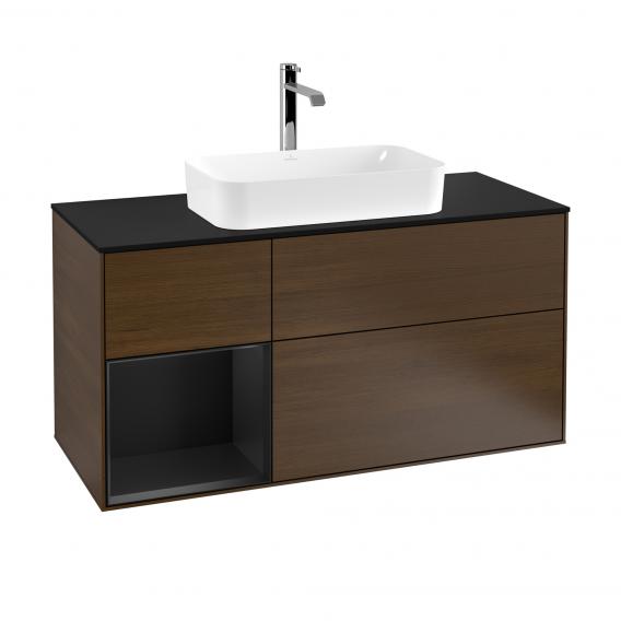 Villeroy & Boch Finion vanity unit with 3 pull-out compartments for countertop basins, rack element left