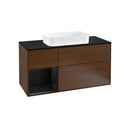 Villeroy & Boch Finion vanity unit with 3 pull-out compartments for countertop basins, rack element left