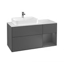 Villeroy & Boch Finion vanity unit with 3 pull-out compartments for countertop basins, rack element
