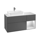 Villeroy & Boch Finion vanity unit with 3 pull-out compartments for countertop basins, rack element