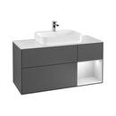 Villeroy & Boch Finion vanity unit with 3 pull-out compartments for countertop basins, rack element