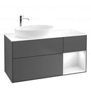 Villeroy &amp; Boch Finion 梳妝台，適用於檯面洗臉盆，附 3 個拉出式隔層，右側置物架