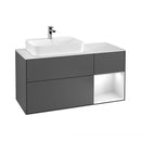 Villeroy & Boch Finion vanity unit with 3 pull-out compartments for countertop basins, rack element