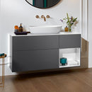 Villeroy &amp; Boch Finion 梳妝台，適用於檯面洗臉盆，附 3 個拉出式隔層，右側置物架