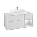 Villeroy & Boch Finion vanity unit with 3 pull-out compartments for countertop basins, rack element right