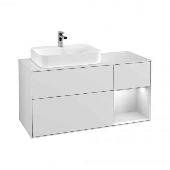 Villeroy & Boch Finion vanity unit with 3 pull-out compartments for countertop basins, rack element