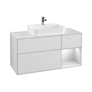 Villeroy & Boch Finion vanity unit with 3 pull-out compartments for countertop basins, rack element