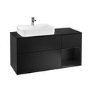 Villeroy & Boch Finion vanity unit with 3 pull-out compartments for countertop basins, rack element