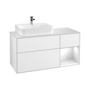 Villeroy & Boch Finion vanity unit with 3 pull-out compartments for countertop basins, rack element right