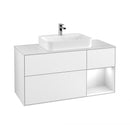 Villeroy & Boch Finion vanity unit with 3 pull-out compartments for countertop basins, rack element