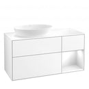 Villeroy &amp; Boch Finion 梳妝台，適用於檯面洗臉盆，附 3 個拉出式隔層，右側置物架