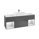 Villeroy & Boch Finion vanity unit with 4 pull-out compartments for countertop basins, rack element left & right