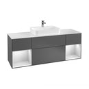 Villeroy & Boch Finion vanity unit with 4 pull-out compartments for countertop basins, rack element left & right