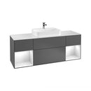Villeroy & Boch Finion vanity unit with 4 pull-out compartments for countertop basins, rack element left & right
