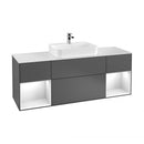 Villeroy & Boch Finion vanity unit with 4 pull-out compartments for countertop basins, rack element left & right