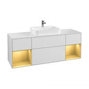 Villeroy & Boch Finion vanity unit with 4 pull-out compartments for countertop basins, rack element left & right